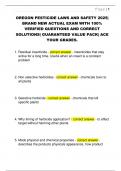 OREGON PESTICIDE LAWS AND SAFETY 2025&vert;  BRAND NEW ACTUAL EXAM WITH 100&percnt;  VERIFIED QUESTIONS AND CORRECT  SOLUTIONS&vert; GUARANTEED VALUE PACK&vert; ACE  YOUR GRADES&period;