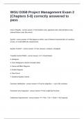 WGU D359 Project Management Exam 2 &lpar;Chapters 5-8&rpar; correctly answered to pass