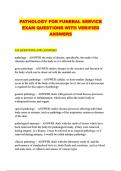 PATHOLOGY FOR FUNERAL SERVICE EXAM QUESTIONS WITH VERIFIED ANSWERS