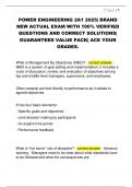 POWER ENGINEERING 2A1 2025&vert; BRAND  NEW ACTUAL EXAM WITH 100&percnt; VERIFIED  QUESTIONS AND CORRECT SOLUTIONS&vert;  GUARANTEED VALUE PACK&vert; ACE YOUR  GRADES&period; 