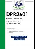 DPR2601 Assignment 1 &lpar;QUALITY ANSWERS&rpar; Semester 1 2025