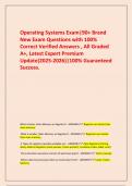 Operating Systems Exam&vert;90&plus; Brand New Exam Questions with 100&percnt; Correct Verified Answers &comma; All Graded A&plus;&comma; Latest Expert Premium Update&lpar;2025-2026&rpar;&vert;100&percnt; Guaranteed Success&period;