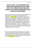 SCIE 326 UNIT 1-8 FOR MIDTERM FINAL  EXAM 2025&vert; BRAND NEW ACTUAL EXAM  WITH 100&percnt; VERIFIED QUESTIONS AND  CORRECT SOLUTIONS&vert; GUARANTEED VALUE  PACK&vert; ACE YOUR GRADES&period; 