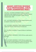 AAHAM CERTIFIED REVENUE CYCLE PROFESSIONAL &lpar;CRCP&rpar; EXAM &vert;GUARANTEED PASS&excl;&excl;