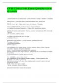 CPJE Clinical Info Exam Questions and Answers with complete solutions