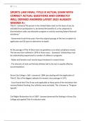 SPORTS LAW FINAL&colon; TITLE IX ACTUAL EXAM WITH CORRECT ACTUAL QUESTIONS AND CORRECTLY WELL DEFINED ANSWERS LATEST 2025 ALREADY GRADED A&plus;