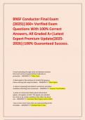  BNSF Conductor Final Exam &lpar;2025&rpar;&vert;360&plus; Verified Exam Questions With 100&percnt; Correct Answers&comma; All Graded A&plus;&vert;Latest Expert Premium Update&lpar;2025-2026&rpar;&vert;100&percnt; Guaranteed Success&period;