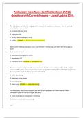 Ambulatory Care Nurse Certification Exam &lpar;ANCC&rpar; Questions with Correct Answers &ndash; Latest Update 2024&period;
