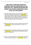 USPS SALES & SERVICES ASSOCIATE  TRAINING EXAM 2025&vert; BRAND NEW ACTUAL  EXAM WITH 100&percnt; VERIFIED QUESTIONS AND  CORRECT SOLUTIONS&vert; GUARANTEED VALUE  PACK&vert; ACE YOUR GRADES&period;
