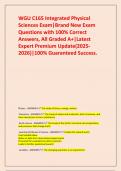 WGU C165 Integrated Physical Sciences Exam&vert;Brand New Exam Questions with 100&percnt; Correct Answers&comma; All Graded A&plus;&vert;Latest Expert Premium Update&lpar;2025-2026&rpar;&vert;100&percnt; Guaranteed Success&period;