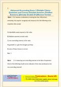 Advanced Accounting Exam 2 Multiple Choice Questions and Correct Detailed Answers &lpar;Verifie