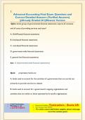 Advanced Accounting Final Exam Questions and  Correct Detailed Answers &lpar;Verified Answers&rpar;  &vert;&vert;Already Graded A&plus;&vert;&vert;Newest Version