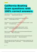 California Boating Exam questions with 100&percnt; correct answers&period;