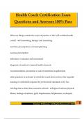 Health Coach Certification Exam Questions and Answers 100&percnt; PassHealth Coach Certification Exam Questions and Answers 100&percnt; Pass What are things outside the scope of practice of the ACE certified health coach&quest; - Counseling&comma; therapy and consulting nutrition 