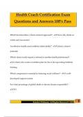 Health Coach Certification Exam Questions and Answers 100&percnt; Pass