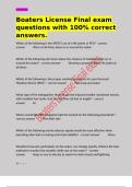 Boaters License Final exam questions with 100&percnt; correct answers&period;