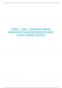D353 - Task 1 -Strategic Needs Assessment Questions And Answers Latest Update &lpar;2025&rpar;&excl;&excl;
