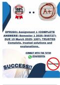 DPR2601 Assignment 1 &lpar;COMPLETE ANSWERS&rpar; Semester 1 2025 &ndash; DUE19 March 2025