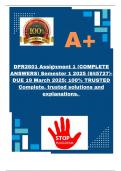 DPR2601 Assignment 1 &lpar;COMPLETE ANSWERS&rpar; Semester 1 2025 &ndash; DUE19 March 2025