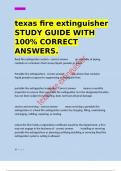 texas fire extinguisher STUDY GUIDE WITH 100&percnt; CORRECT ANSWERS&period;
