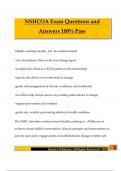 NSHCOA Exam Questions and Answers 100&percnt; Pass