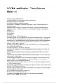 SOCRA certification&colon; Class Quizzes Week 1-5 QUESTIONS WITH DETAILED VERIFIED ANSWERS &lpar;100&percnt; CORRECT ANSWERS&rpar; &sol;ALREADY GRADED A&plus;