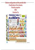 Electron configuration and the periodic table&period; Classification of the elements&period; Periodic properties BMC Krisztina Tar