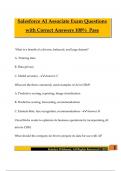 Salesforce AI Associate Exam Questions with Correct Answers 100&percnt; Pass