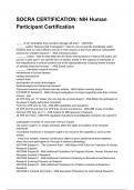 SOCRA CERTIFICATION&colon; NIH Human Participant Certification QUESTIONS WITH DETAILED VERIFIED ANSWERS &lpar;100&percnt; CORRECT ANSWERS&rpar; &sol;ALREADY GRADED A&plus;