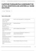 CAPSTONE FUNDAMENTALS ASSESSMENT 50&plus; ACTUAL QUESTIONS AND ANSWERS &lpar;A&plus; GUIDE SOLUTION&rpar; 