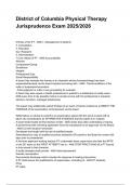 District of Columbia Physical Therapy Jurisprudence Exam 2025&sol;2026 QUESTIONS WITH DETAILED VERIFIED ANSWERS &lpar;100&percnt; CORRECT ANSWERS&rpar; &sol;ALREADY GRADED A&plus;