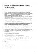 District of Columbia Physical Therapy Jurisprudence QUESTIONS WITH DETAILED VERIFIED ANSWERS &lpar;100&percnt; CORRECT ANSWERS&rpar; &sol;ALREADY GRADED A&plus;