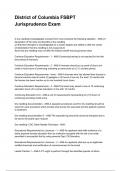 District of Columbia FSBPT Jurisprudence Exam QUESTIONS WITH DETAILED VERIFIED ANSWERS &lpar;100&percnt; CORRECT ANSWERS&rpar; &sol;ALREADY GRADED A&plus;