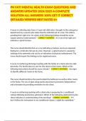 PN VATI MENTAL HEALTH EXAM QUESTIONS AND ANSWERS UPDATED 2024&sol;2025 A COMPLETE SOLUTION ALL ANSWERS 100&percnt; GET IT CORRECT DETAILED&sol;VERIFIED BEST RATED A&plus; 