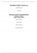 Solutions Manual for Interpersonal Communication Relating to Others 8th Canadian Edition By Steven Beebe&comma; Susan  Beebe&comma; Mark  Redmond