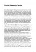 Medical Diagnostic Testing QUESTIONS WITH DETAILED VERIFIED ANSWERS &lpar;100&percnt; CORRECT ANSWERS&rpar; &sol;ALREADY GRADED A&plus;