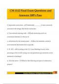 CM 1112 Final Exam Questions and Answers 100&percnt; Pass