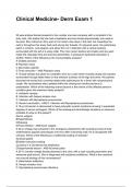 Clinical Medicine- Derm Exam 1 QUESTIONS WITH DETAILED VERIFIED ANSWERS &lpar;100&percnt; CORRECT ANSWERS&rpar; &sol;ALREADY GRADED A&plus;