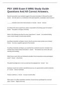 PSY 1000 Exam 5 WMU Study Guide Questions And All Correct Answers&period;
