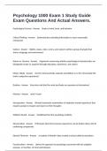 Psychology 1000 Exam 1 Study Guide Exam Questions And Actual Answers&period;
