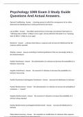 Psychology 1000 Exam 3 Study Guide Questions And Actual Answers&period;