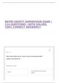 NATMI SAFETY SUPERVISOR EXAM &vert; 114 QUESTIONS &vert; WITH SOLVED 100&percnt; CORRECT ANSWERS&excl;&excl;