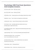 Psychology 1000 Final Exam Questions And Complete Answers&period;