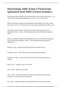 Psychology 1000&colon; Exam 2 Final Exam Questions And 100&percnt; Correct Answers&period;