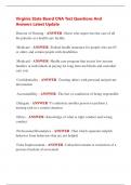 Virginia State Board CNA Test Questions And  Answers Latest Update 