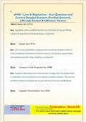 aPHR - Laws & Regulations - Acts Questions and  Correct Detailed Answers &lpar;Verified Answers&rpar;  &vert;&vert;Already Graded A&plus;&vert;&vert;Newest Version