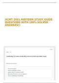 HCMT 2061 MIDTERM STUDY GUIDE QUESTIONS WITH 100&percnt; SOLVED ANSWERS&excl;&excl;