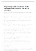 Psychology 1000 Final Exam Study &lpar;Modules 5-8&rpar; Questions And Actual Answers&period;