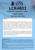 LCR4803 Assignment 2 &lpar;ANSWERS&rpar; Semester 1 2025 - DISTINCTION GUARANTEED