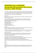 NURS299 Exam 3 2025&sol;2026&comma; &lpar;Answered&rpar; 249 Questions and Correct Answers&period; 100&percnt; Verified&period;